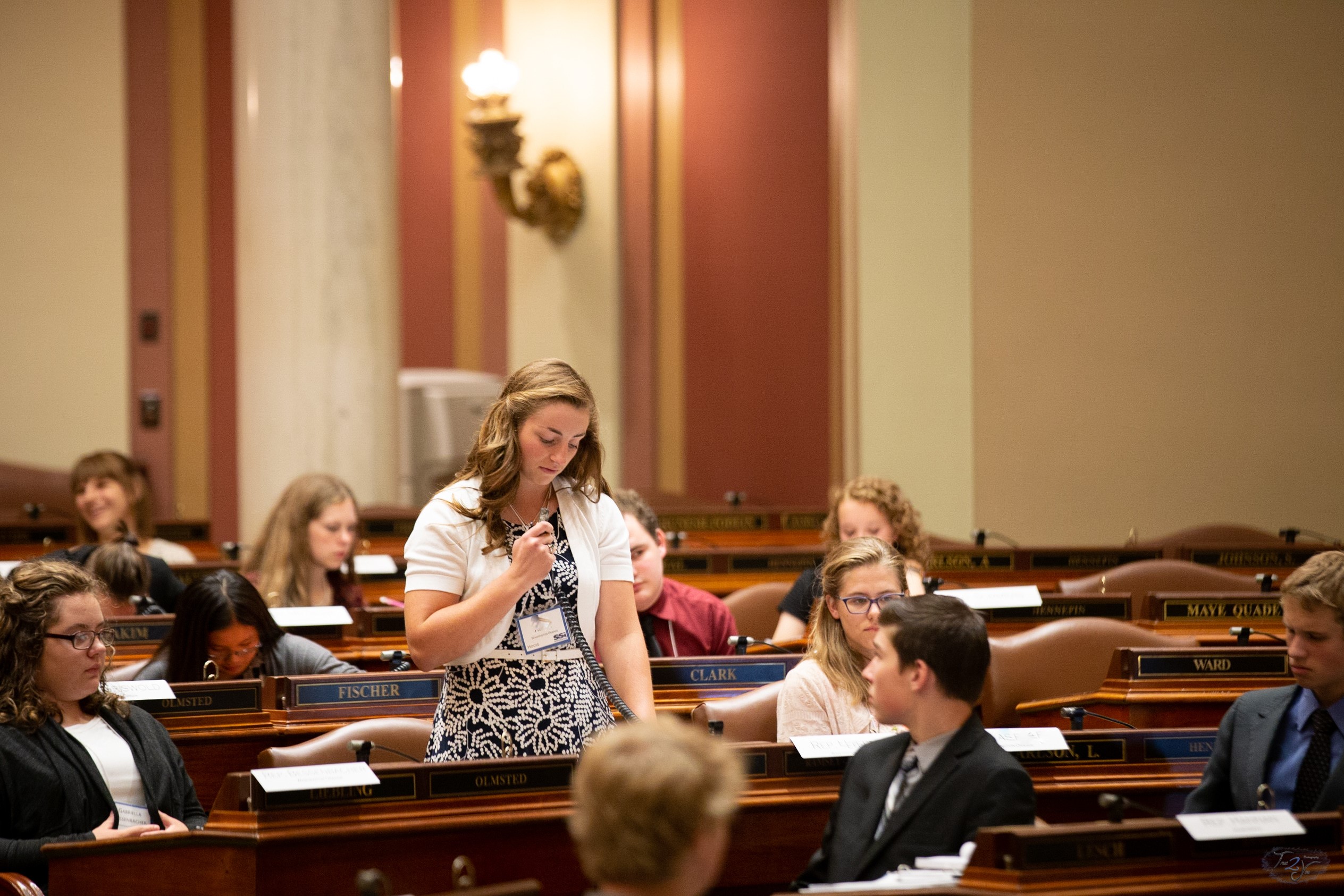 Student putting her leadership training into action at the Minnesota State Capitol